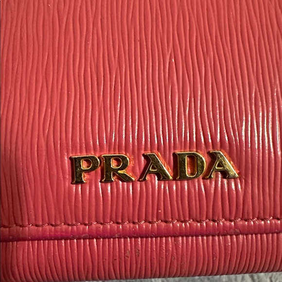 Prada Coral Pink Compact Trifold Wallet - Picture 3 of 14